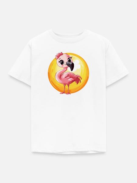 Flamingo Rosa - Kinder T-Shirt - Weiß