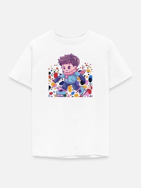 Eislaufen Schlittschuhe - Kinder T-Shirt - Weiß