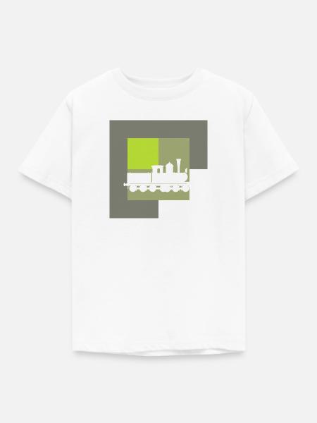 Dampflok Modelleisenbahn - Kinder T-Shirt - Weiß