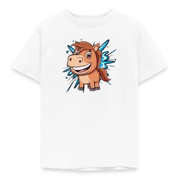 Chevaux Cavalier Tête de cheval - T-shirt Enfant - blanc - Devant - AI Model Kid Male (0cm)