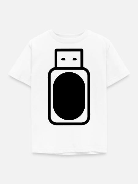 USB-Stick - Kinder T-Shirt - Weiß