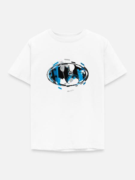 Batman Logo Blue - Kinder T-Shirt - Weiß