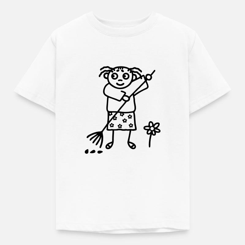 Gartenarbeit Gärtnerin - Kinder T-Shirt - Weiß