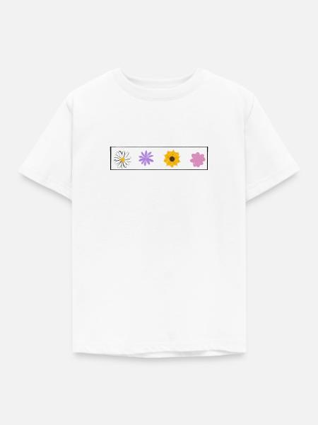 Bunte Blumen - Kinder T-Shirt - Weiß