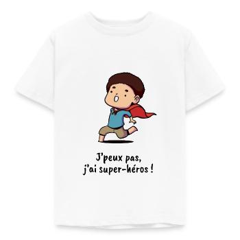 J'peux pas, j'ai super héros ! - T-shirt Enfant - blanc - Devant - AI Model Kid Male (0cm)