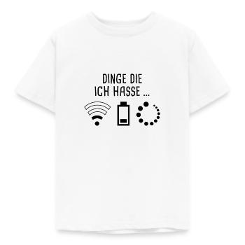 Dinge die ich hasse - kein Empfang - Kinder T-Shirt - Weiß - Vorne - AI Model Kid Male (0cm)