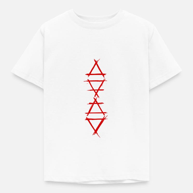 Element Symbol 4 Elemente Rot - Kinder T-Shirt - Weiß