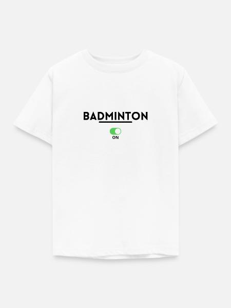 Badminton. Badminton T-Shirt - Kinder T-Shirt - Weiß