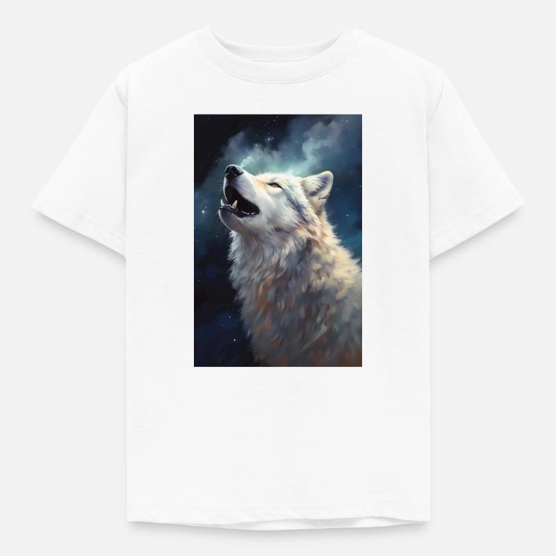 Loup blanc hurlant - T-shirt Enfant - blanc
