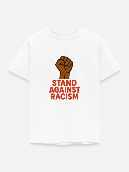Faust mit Anti-Rassismus-Botschaft stärken - Kinder T-Shirt - Weiß