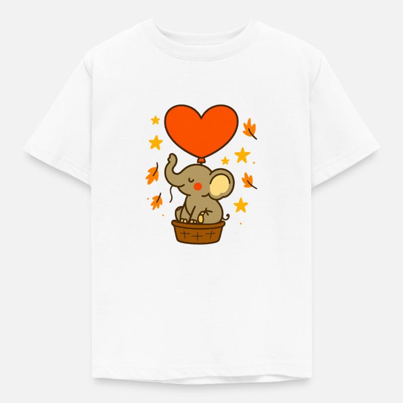 Kleiner_Elefant_am_fliegen - Kinder T-Shirt - Weiß