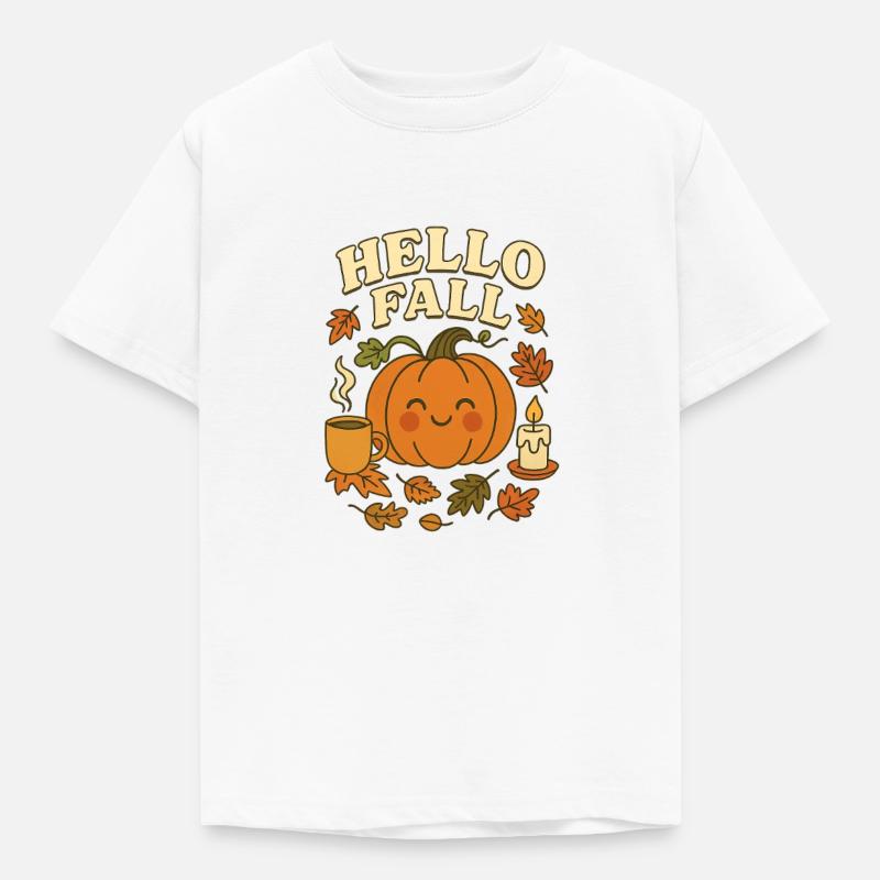 Cute_hello_fall - Kinder T-Shirt - Weiß