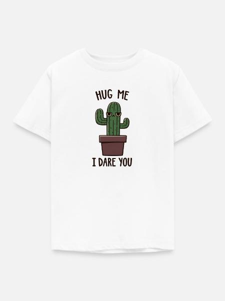 Frecher Kaktus Umarm mich?! - Kinder T-Shirt - Weiß
