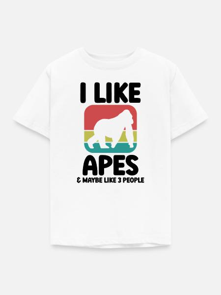 Affen Retro Humor - Kinder T-Shirt - Weiß