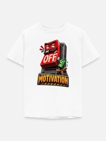 Motivation AUS – Humor-Schalter - Kinder T-Shirt - Weiß