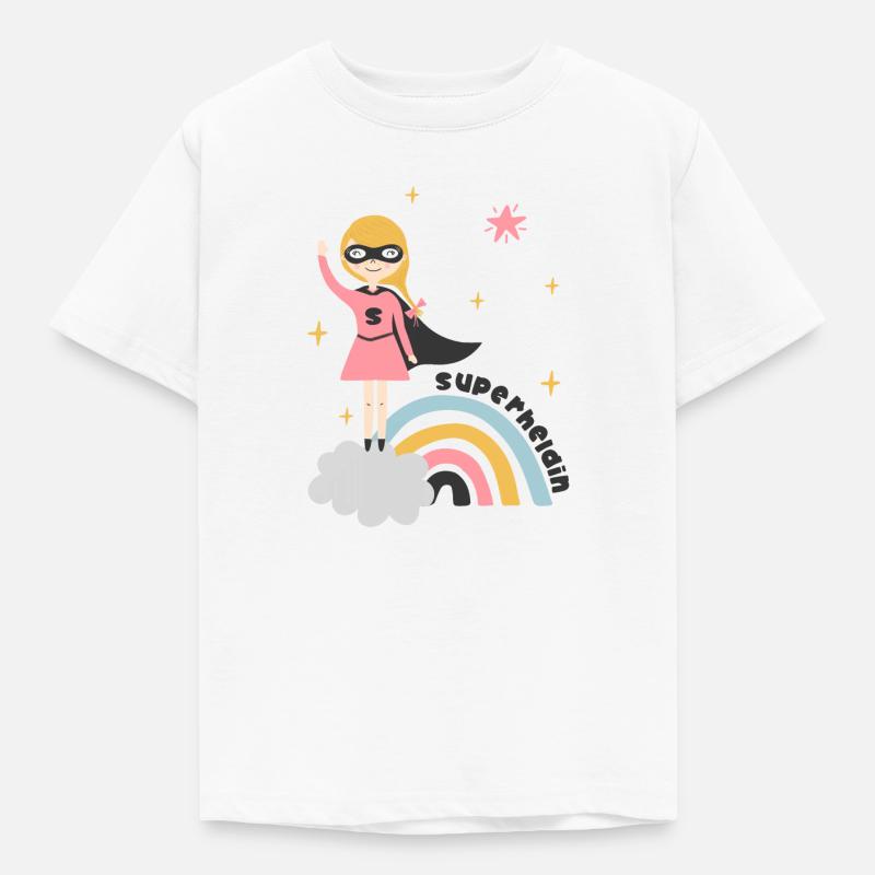 Superheldin - Kinder T-Shirt - Weiß