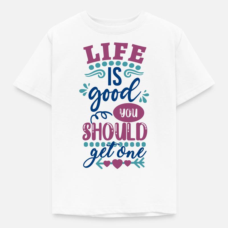 Das Leben ist Essen, das du raus solltest - Kinder T-Shirt - Weiß