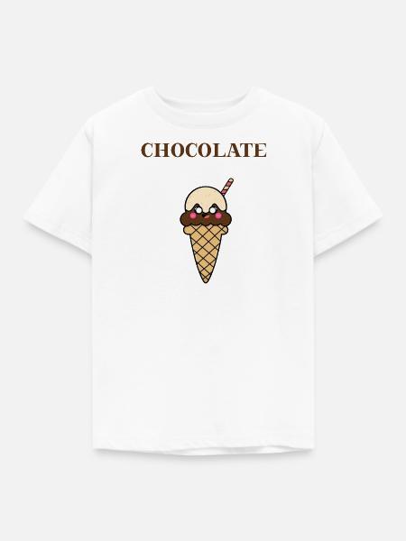 Schokolade Eis Chocolate Geschenkidee Schokoeis - Kinder T-Shirt - Weiß