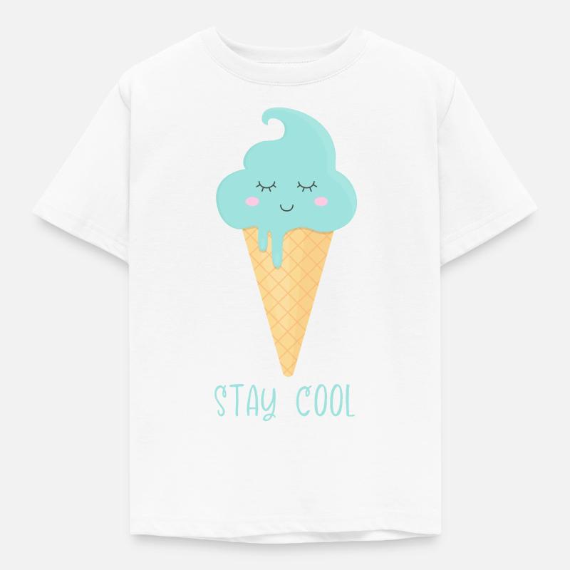 Cornet de crème glacée « Stay Cool » - T-shirt Enfant - blanc