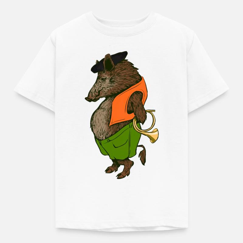 Cinghiale il cacciatore - Maglietta per bambini - bianco
