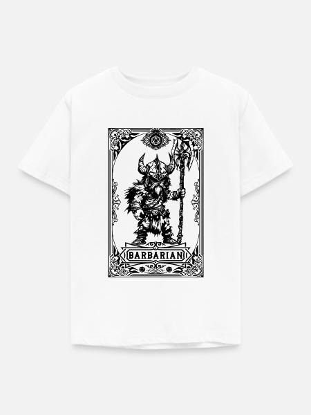 Barbar RPG Tarot Karte Chibi - Kinder T-Shirt - Weiß