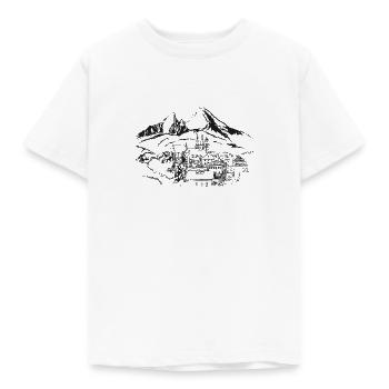 Watzmann Silhouette – Berchtesgaden minimaliste - T-shirt Enfant - blanc - Devant - AI Model Kid Male (0cm)