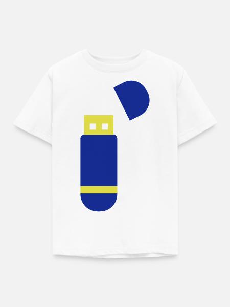 usb stick - Kinder T-Shirt - Weiß