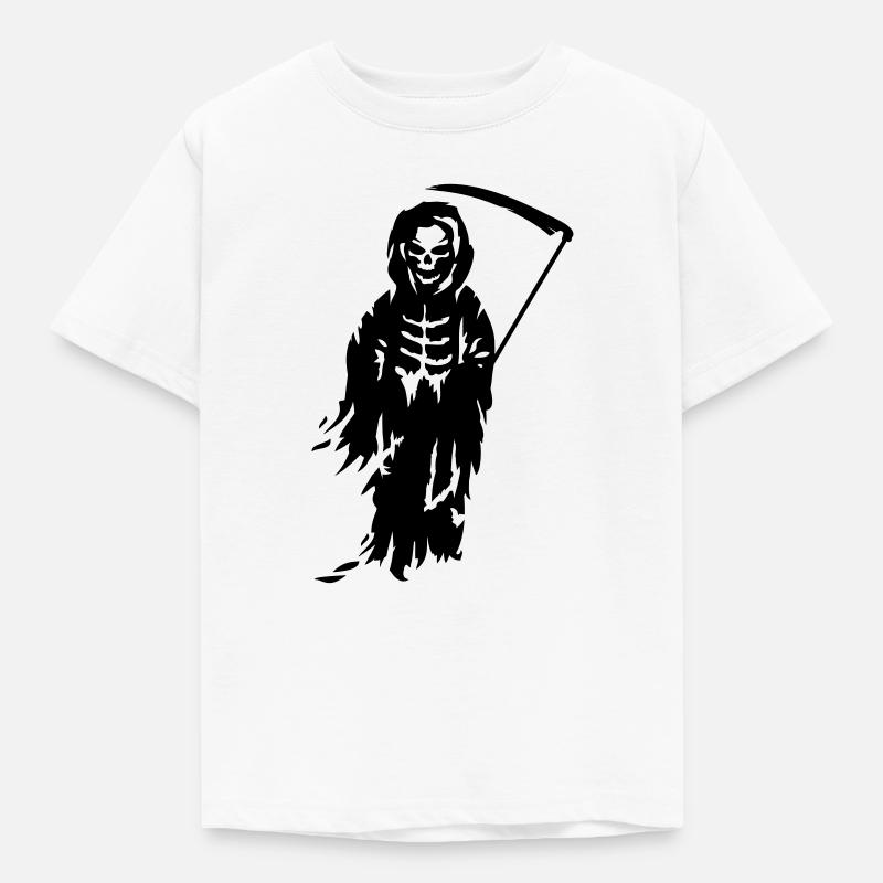 En Grim Reaper Døden med le - T-shirt barn - vit