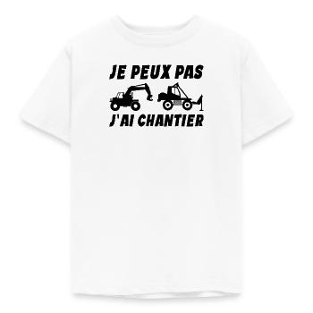 I can't I have site work - Kids' T-Shirt - white - Front - AI Model Kid Male (0cm)