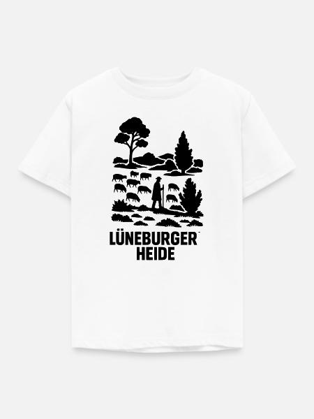 Lüneburger Heide Schäfer Heidschnucken Idylle - Kinder T-Shirt - Weiß