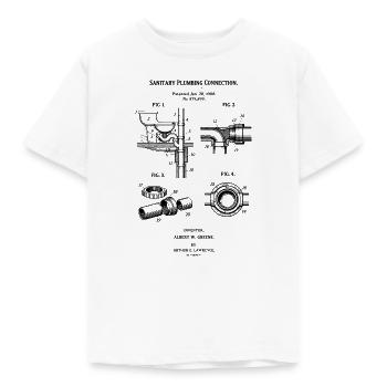 Sanitary Plumbing Connection blueprint - Kids' T-Shirt - white - Front - AI Model Kid Male (0cm)