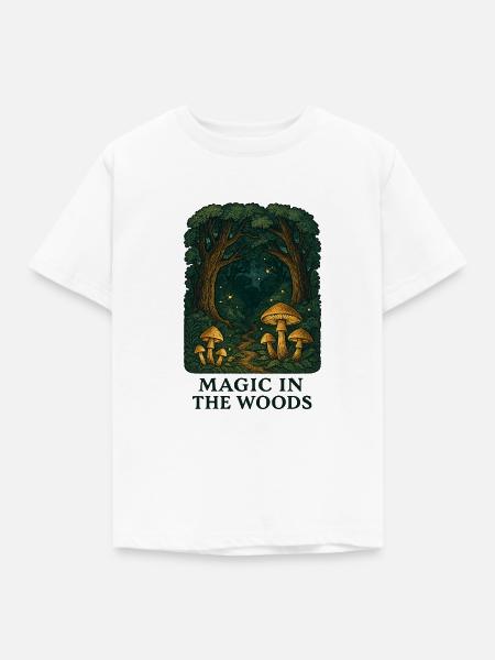 Waldzauber Pilzlandschaft - Kinder T-Shirt - Weiß