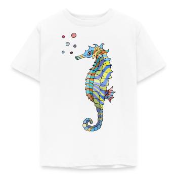 Seepferdchen - Kinder T-Shirt - Weiß - Vorne - AI Model Kid Male (0cm)