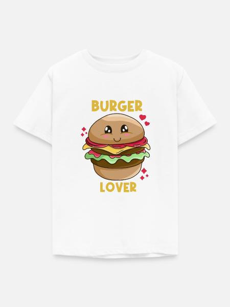 Burger Lover - Kinder T-Shirt - Weiß