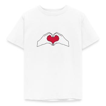 Ein Herz aus Händen - Kinder T-Shirt - Weiß - Vorne - AI Model Kid Male (0cm)