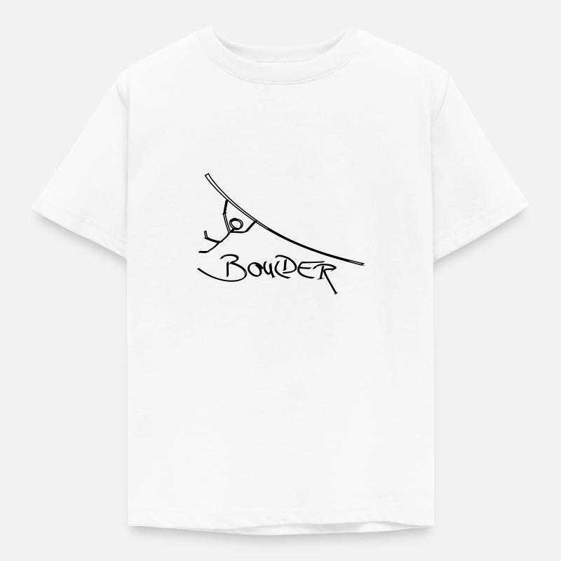 Boulder bouldern Strichmännchen Klettern Kletterer - Kinder T-Shirt - Weiß