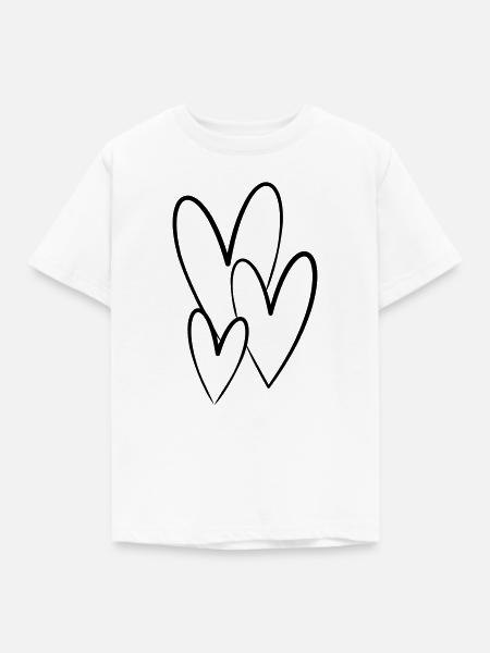 Herzen - Kinder T-Shirt - Weiß