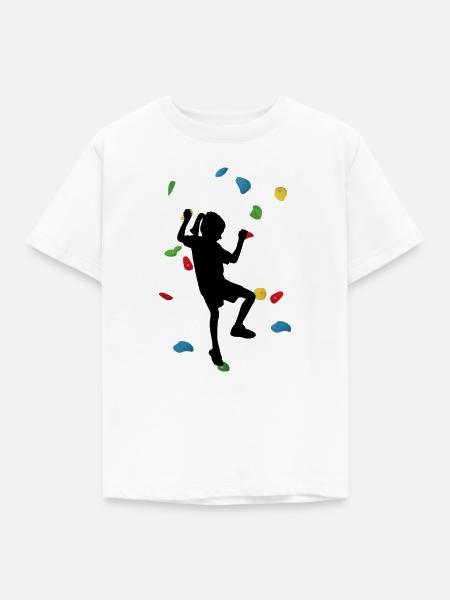 Kletterwand-Mädchen - Kinder T-Shirt - Weiß