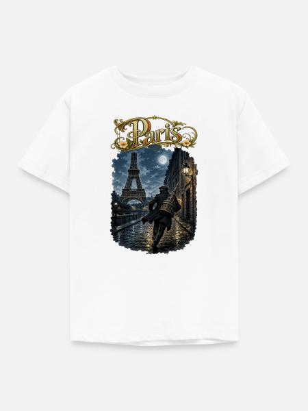 Paris bei Vollmond - Kinder T-Shirt - Weiß