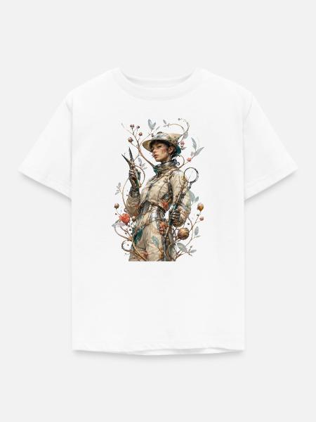 Steampunk-Blumenastronaut - Kinder T-Shirt - Weiß