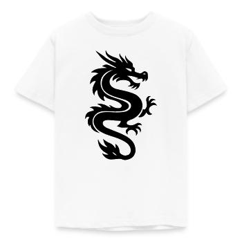 Schwarz stilisierter chinesischer Drache - Kinder T-Shirt - Weiß - Vorne - AI Model Kid Male (0cm)