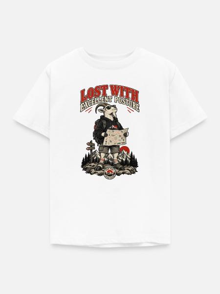 RobVibe Wildclub – Verlorene Bergziege - Kinder T-Shirt - Weiß