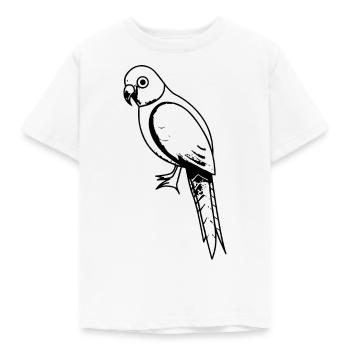Papegoja - T-shirt barn - vit - Fram - AI Model Kid Male (0cm)