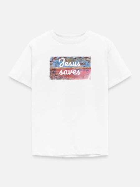 Jesus saves - Kinder T-Shirt - Weiß
