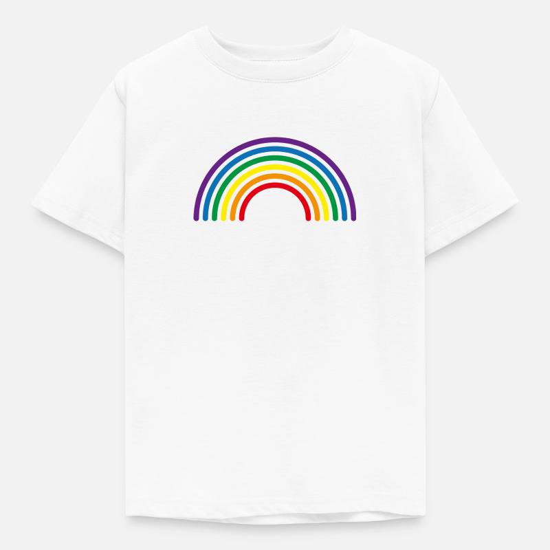 Rainbow Multi-Colour Lines - Kids' T-Shirt - white