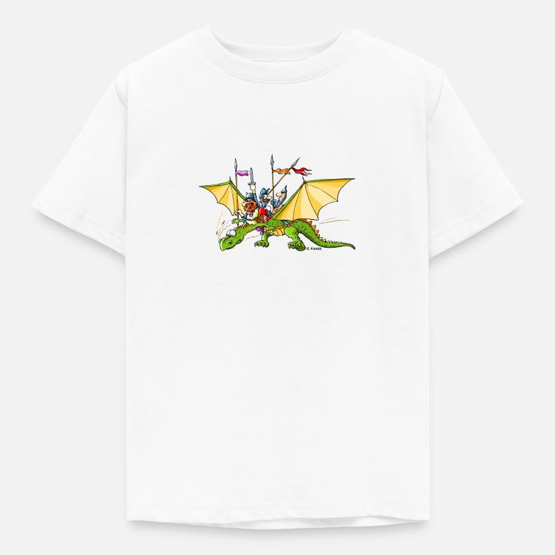 Drachenreiter - Kinder T-Shirt - Weiß