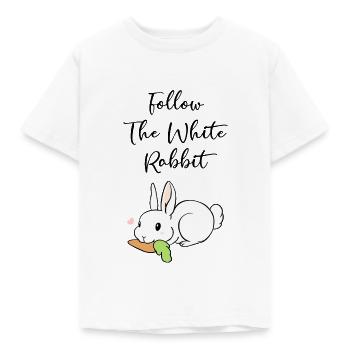 Follow The White Rabbit Weißes Kaninchen - Kids' T-Shirt - white - Front - AI Model Kid Male (0cm)