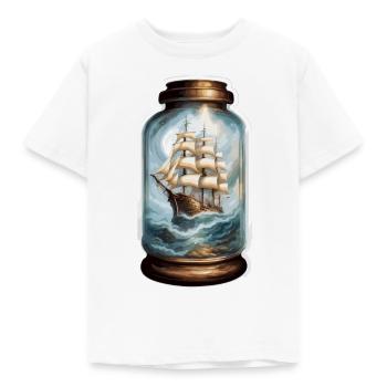 Ship in a Bottle / Message in a Bottle / Ahoy / Anchor - Kids' T-Shirt - white - Front - AI Model Kid Male (0cm)
