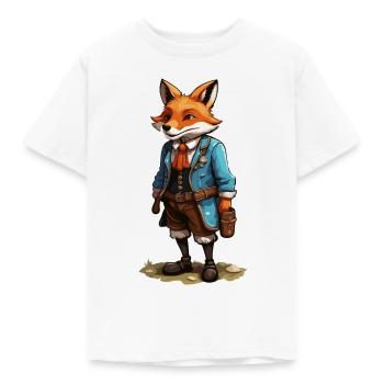 Lederhosen / Animal / Traditional costume / Tradition / Fox - Kids' T-Shirt - white - Front - AI Model Kid Male (0cm)