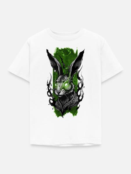 Strahlender Hase: Leuchtende Hasen-Eleganz - Kinder T-Shirt - Weiß